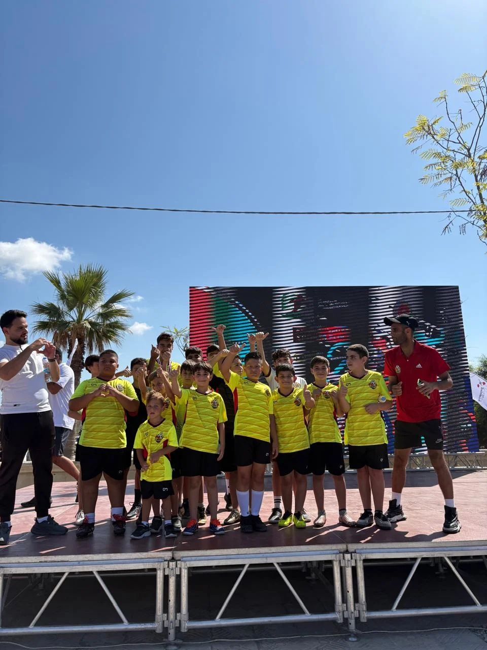 Young football players during Bright Generation Football Academy event in Lebanon