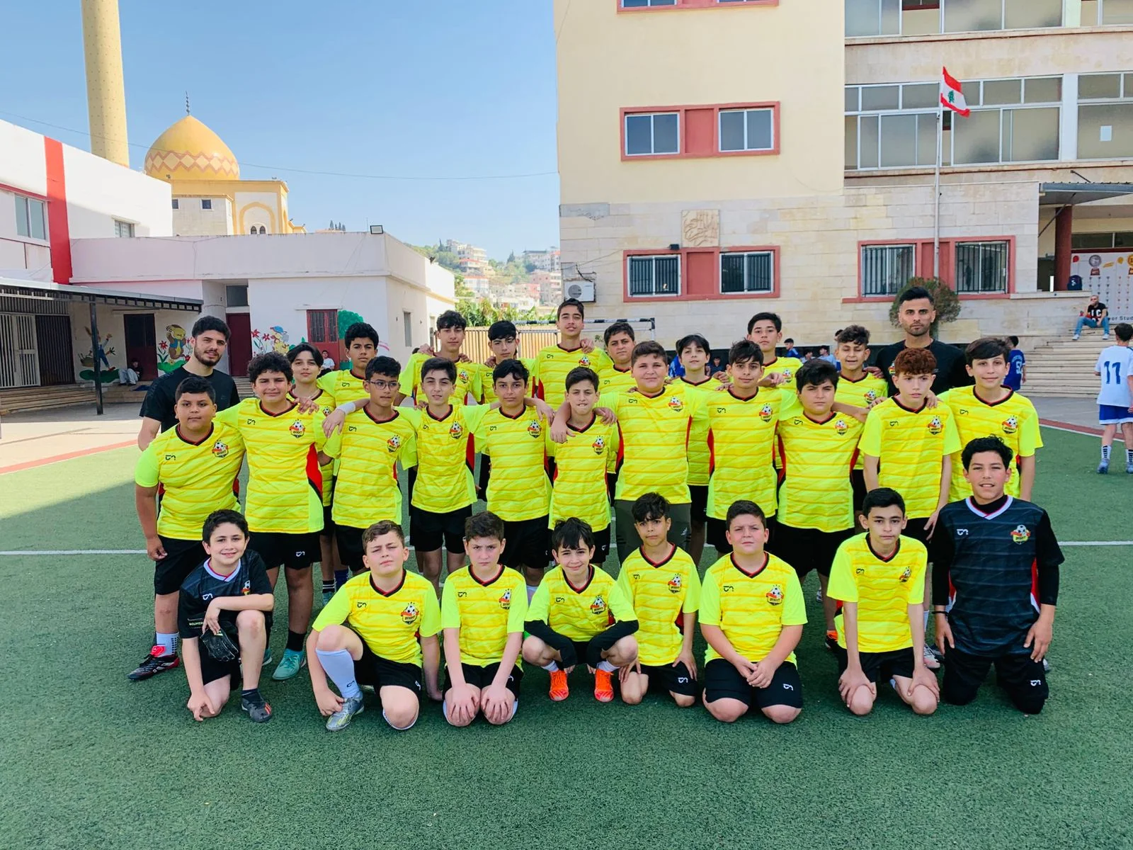 Kids football academy training session in Lebanon