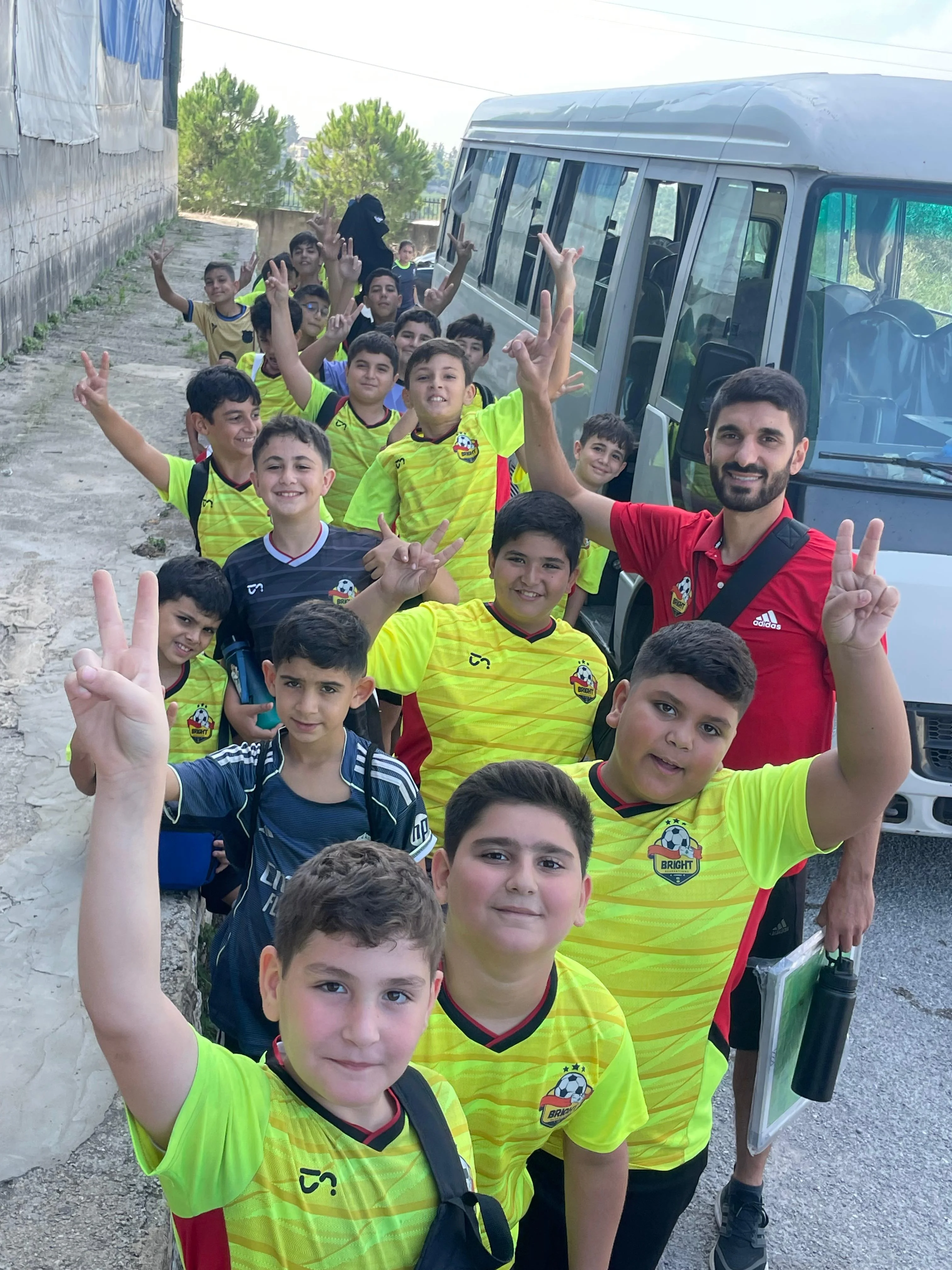 Kids football practice at Bright Generation Football Academy in Lebanon