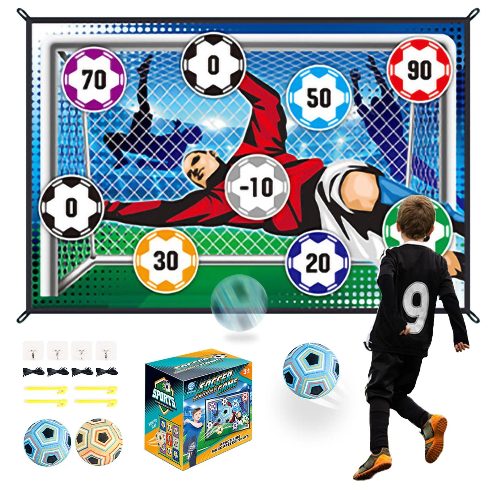 Target game mat for football shooting practice