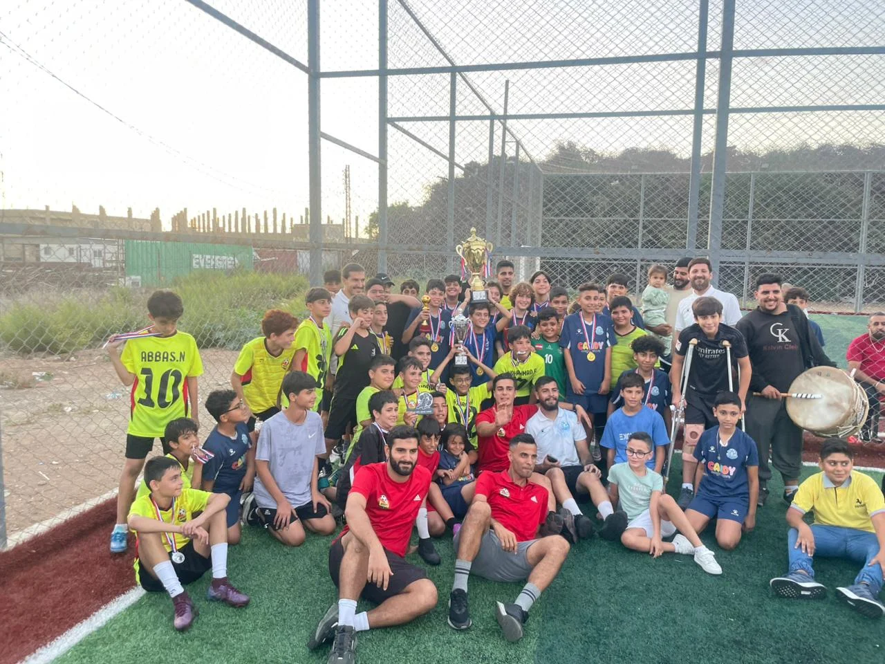 Youth football team at Bright Generation Football Academy in Lebanon